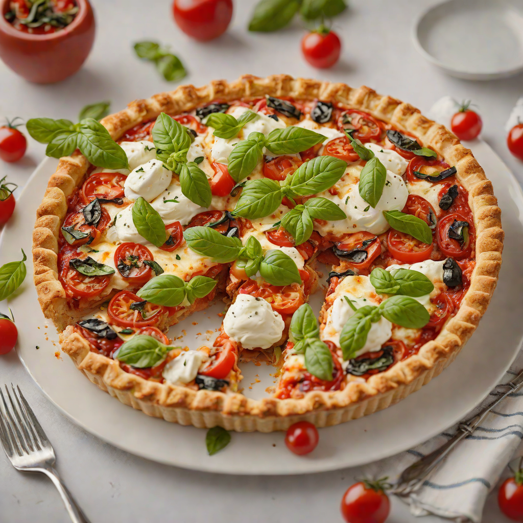 Oven-Roasted Tomato Pie with Basil and Mozzarella
