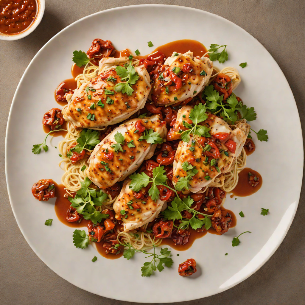 Pan-Seared Chicken with Sun-Dried Tomato and Garlic Sauce