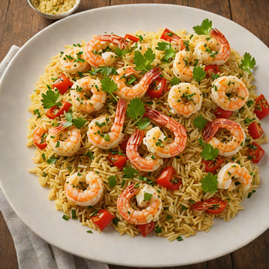 Sautéed Garlic and Herb Shrimp over Sun Prairie Tomato Rice