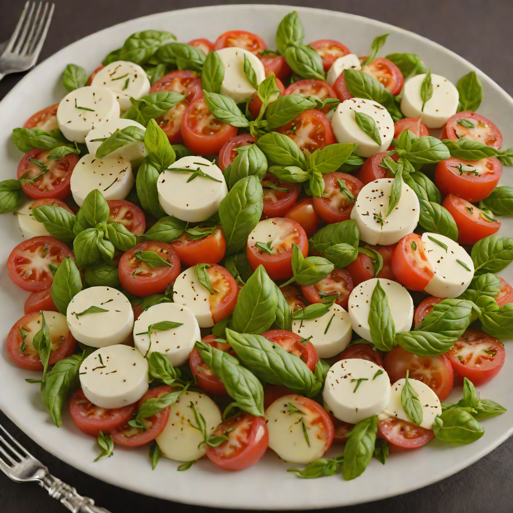 Sun Prairie Tomato and Mozzarella Caprese Salad with Basil Vinaigrette