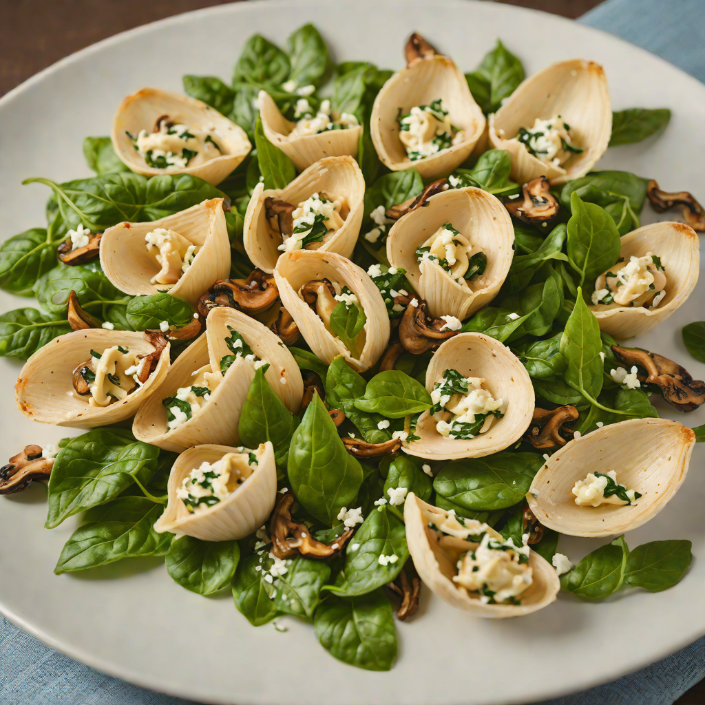 Italian Mushroom and Ricotta Stuffed Shells with Spinach