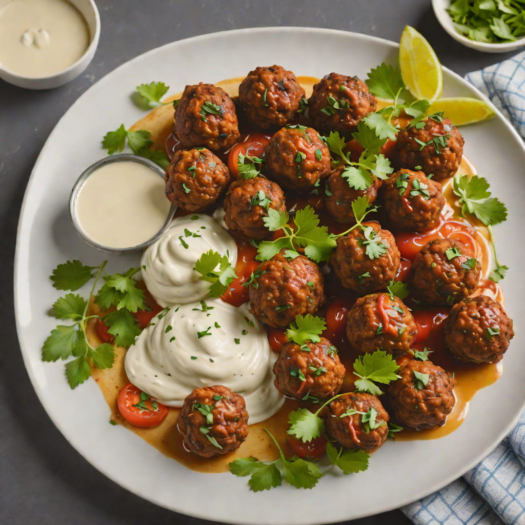Tandoori-Spiced Lamb Meatballs with Cooling Yogurt Sauce
