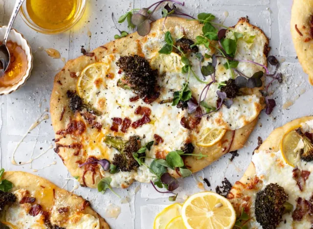 Lemon-Verbena Sourdough Flatbread with Honeyed Sour Cream