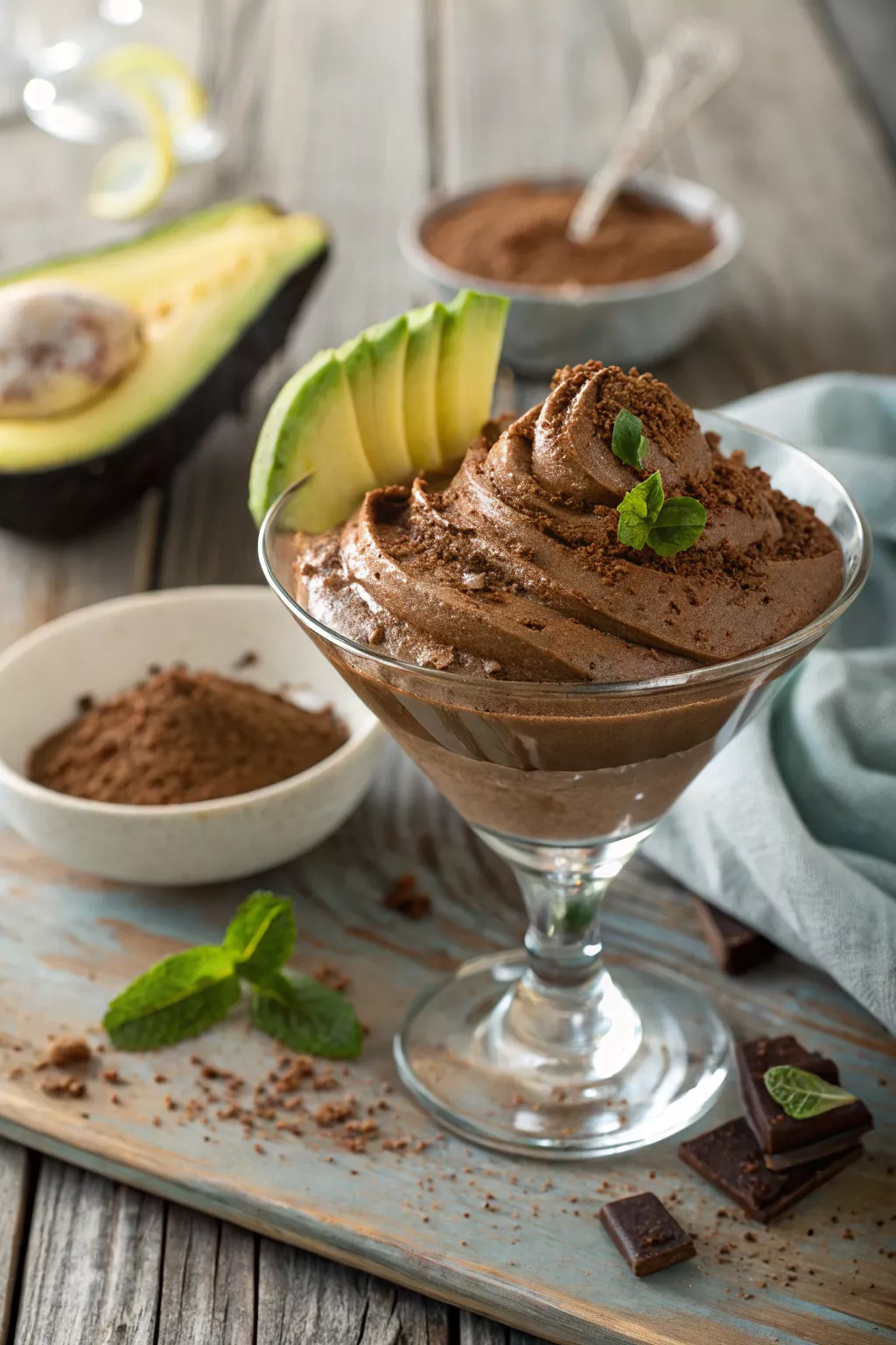 No-Bake Chocolate Avocado Mousse with Toasted Hazelnuts