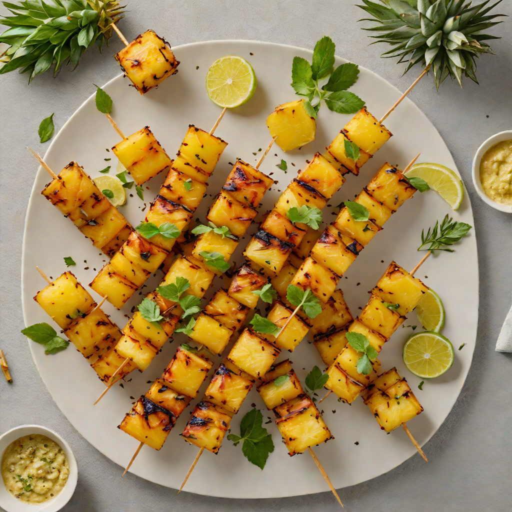 Spiced Rum-Glazed Grilled Pineapple Skewers