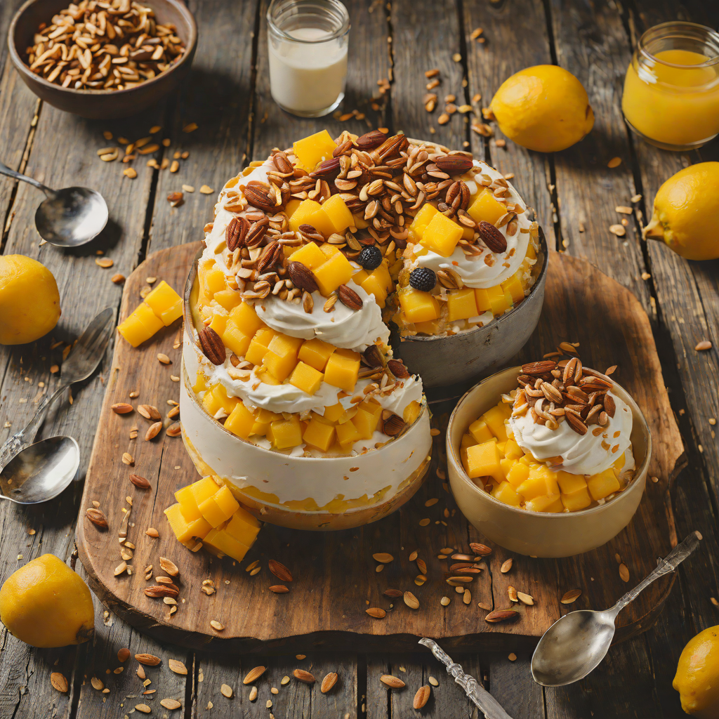 Layered Mango Bingsu with Condensed Milk and Toasted Almonds