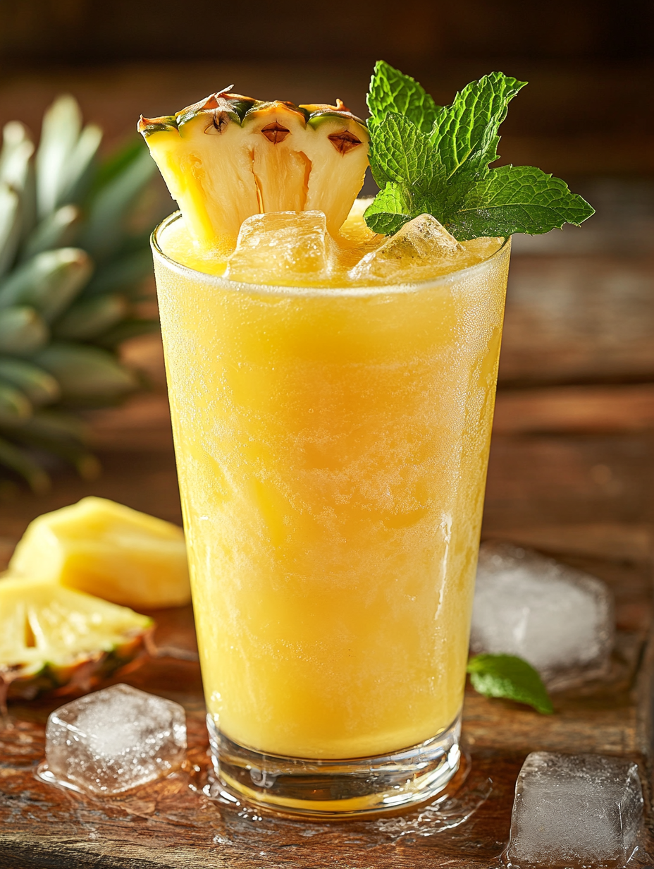 Tropical Pineapple-Mint Rum Collins
