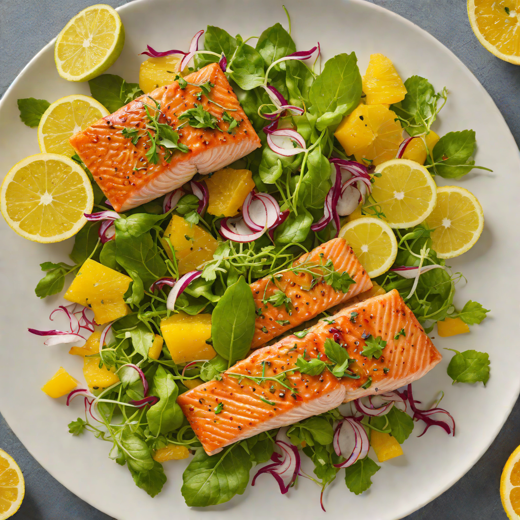 Honey-Mustard Glazed Salmon with Citrus Herb Salad