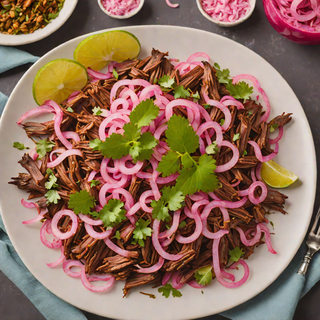 Slow-Roasted Barbacoa de Borrego with Pickled Red Onions
