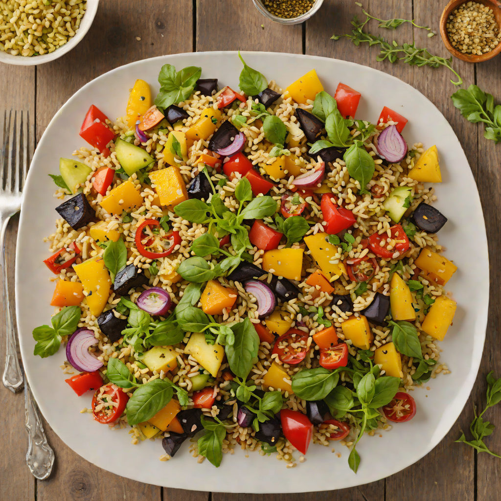 Oregano and Citrus Infused Quinoa Salad with Roasted Vegetables
