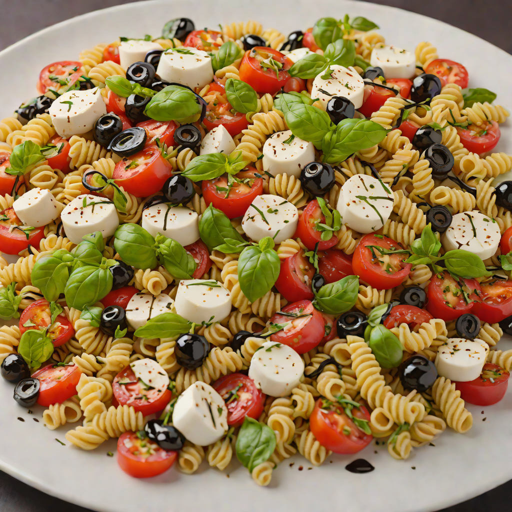 Classic Caprese Pasta Salad with Balsamic Glaze