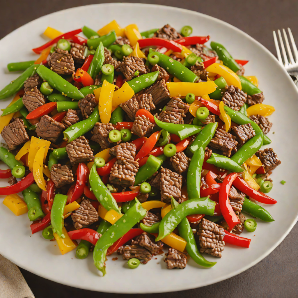 Sautéed Ginger Beef Stir-Fry with Bell Peppers and Snap Peas