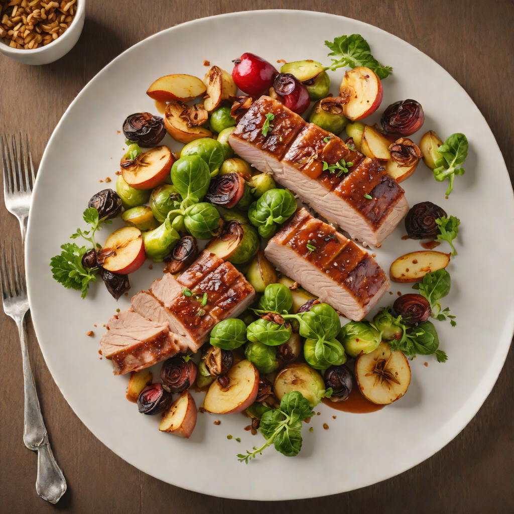 Maple-Glazed Pork Tenderloin with Roasted Apples and Brussels Sprouts
