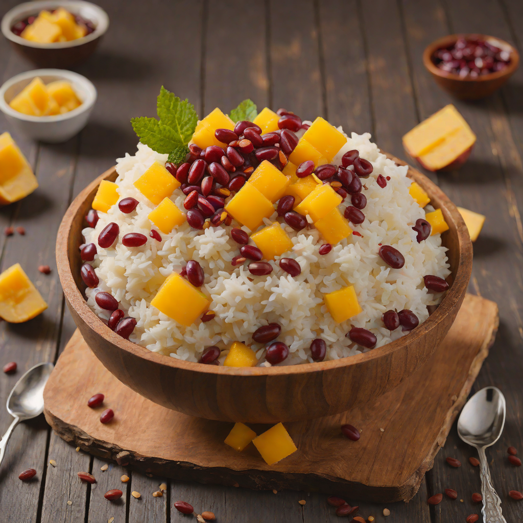 Bingsu-Inspired Shaved Ice with Sweet Red Bean and Mango