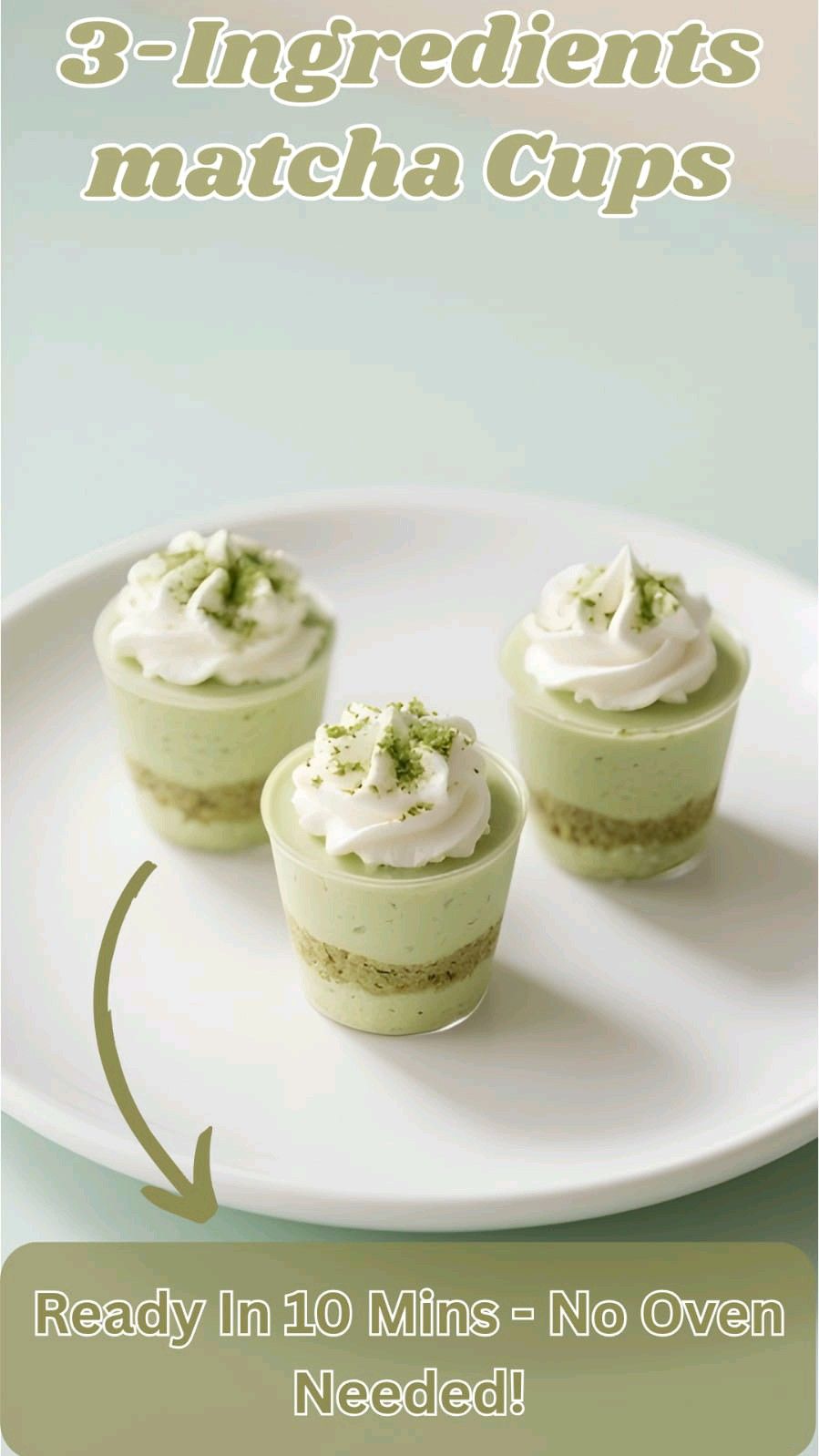 No-Bake Matcha Taiyaki Mousse Cups
