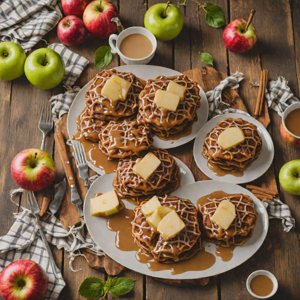 Skillet Apple Fritter Pancakes with Cinnamon Maple Glaze