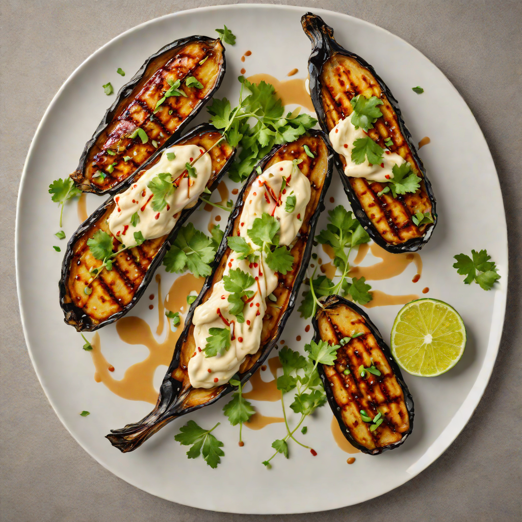 Charred Miso-Glazed Eggplant with Coconut Lime Sauce