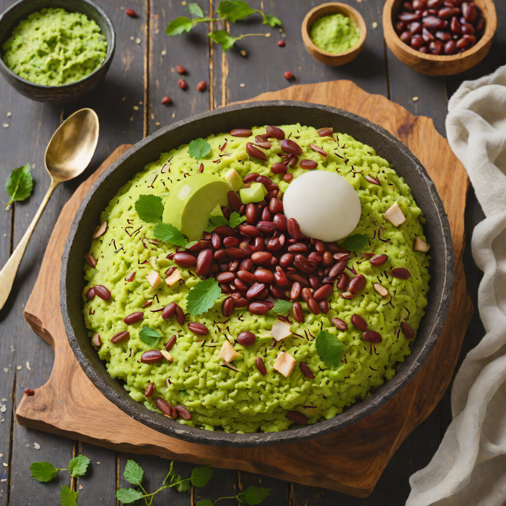 No-Bake Matcha Bingsu with Sweet Red Beans and Mochi