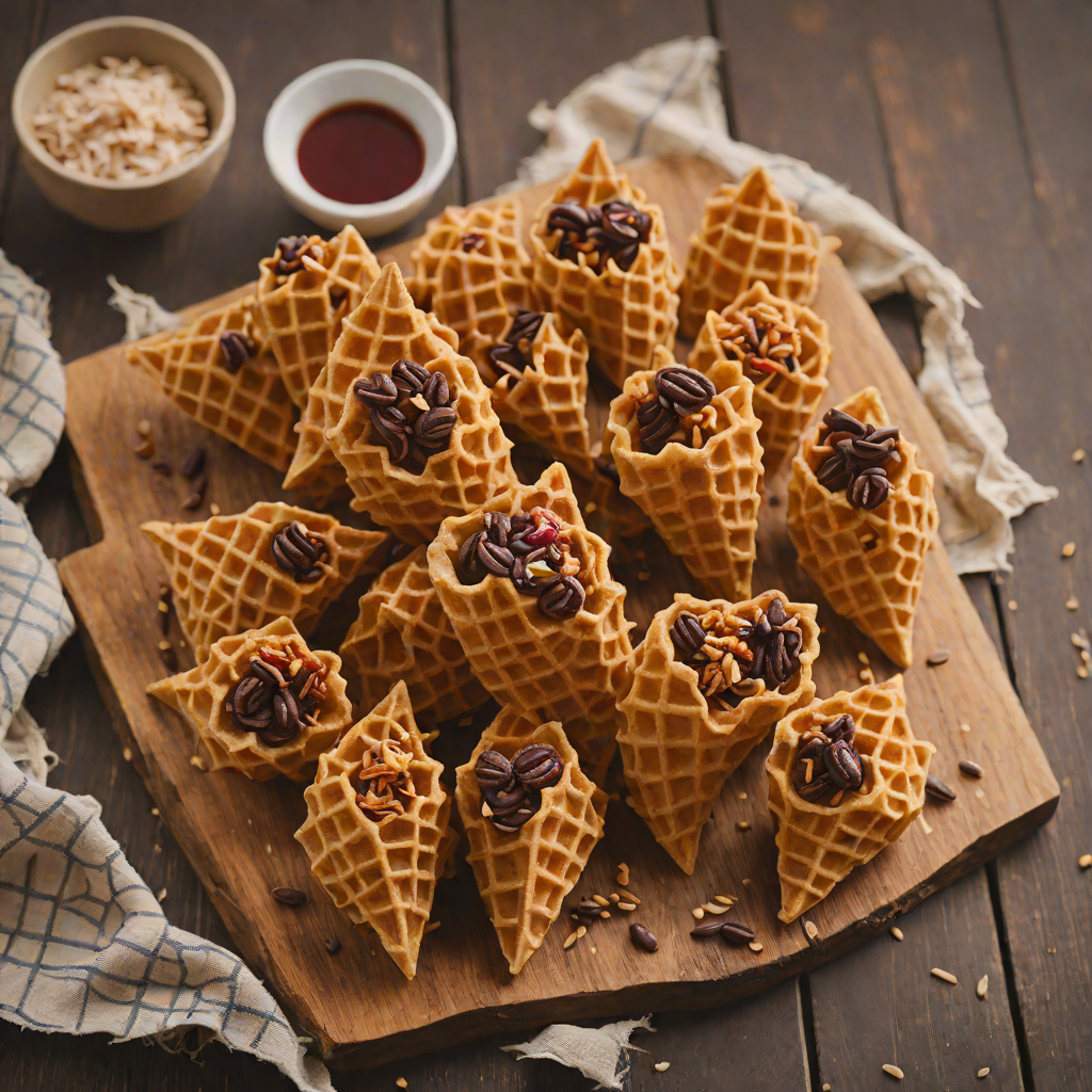 Taiyaki-Inspired Sweet Red Bean Waffle Cones