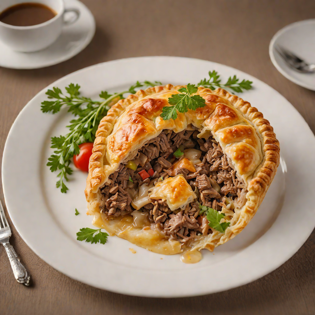 Grilled Beef Meat Pie with Puff Pastry Top