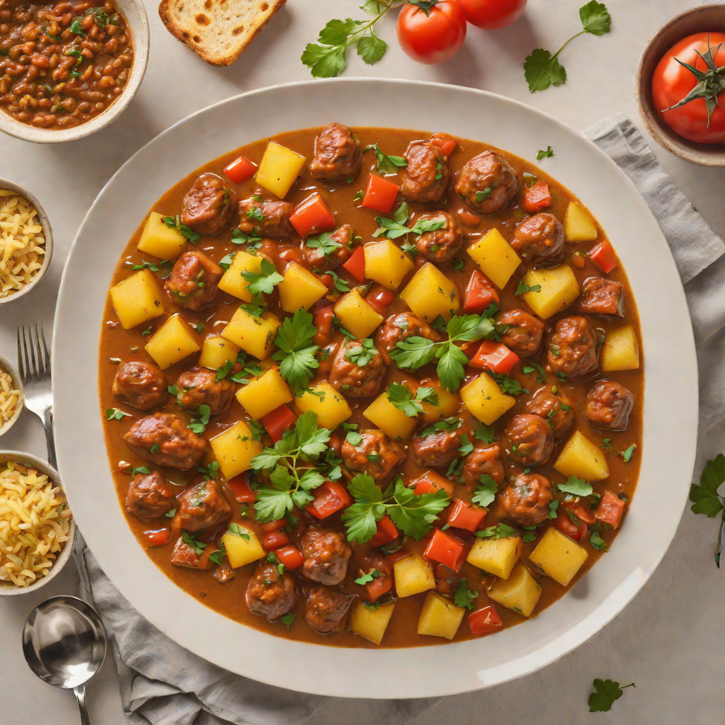 Slow-Cooked Sausage Curry with Tomatoes and Potatoes
