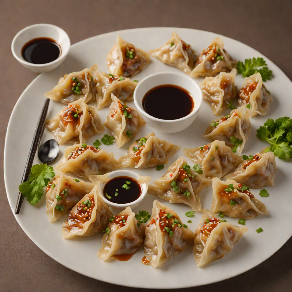 Pan-Fried Asian-Style Pork Dumplings with Ginger Soy Dipping Sauce
