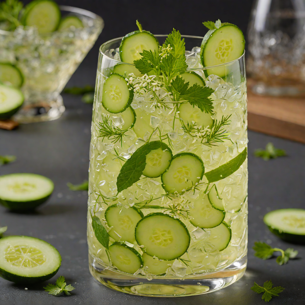Cucumber-Gin Collins with Elderflower