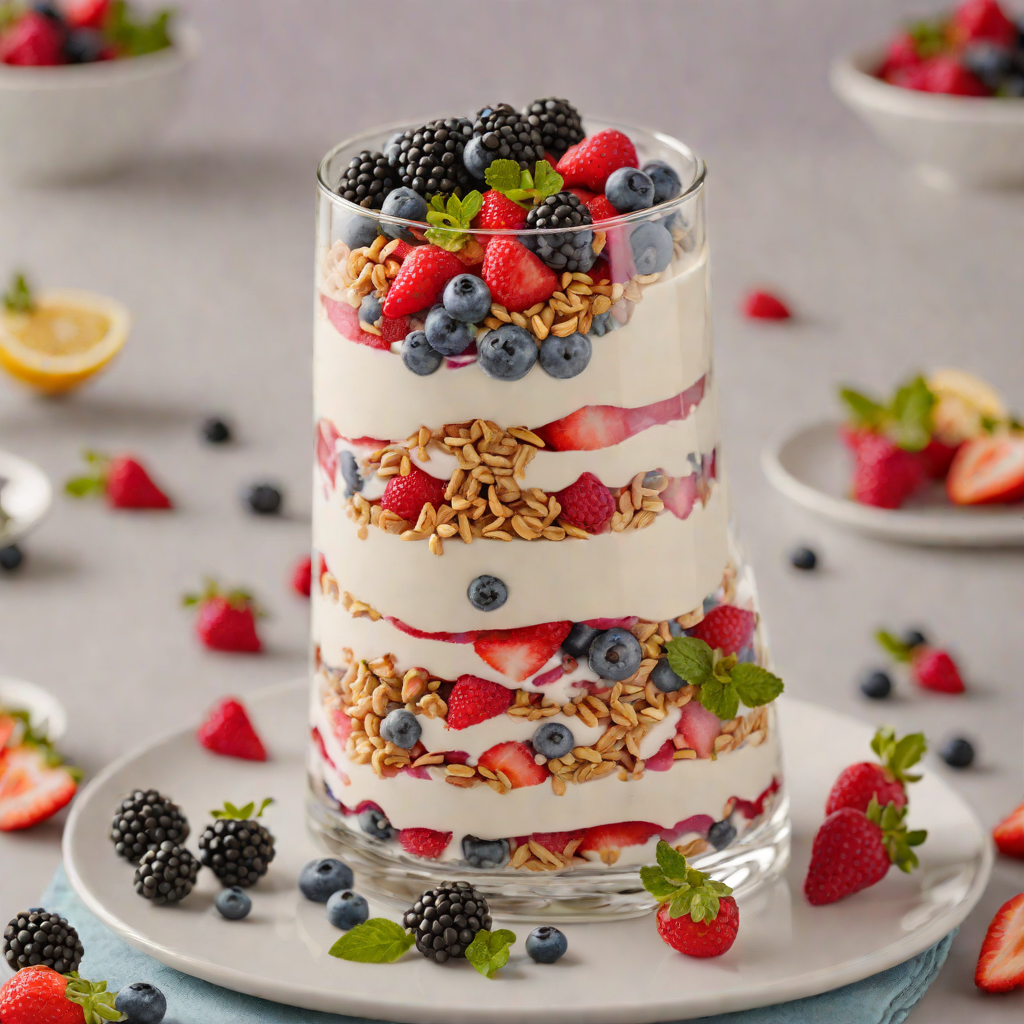 Visualized Layered Berry Yogurt Parfait