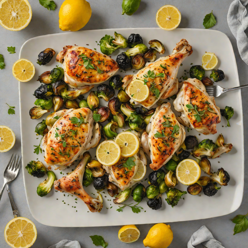 Sheet Pan Lemon-Garlic Chicken with Roasted Brussels Sprouts