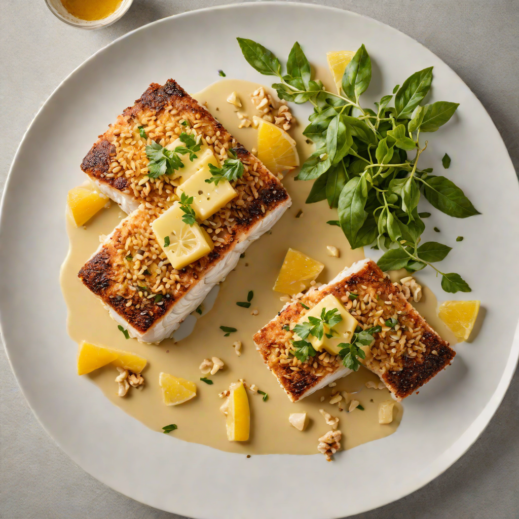 Macadamia-Crusted Barramundi with Citrus Butter Sauce