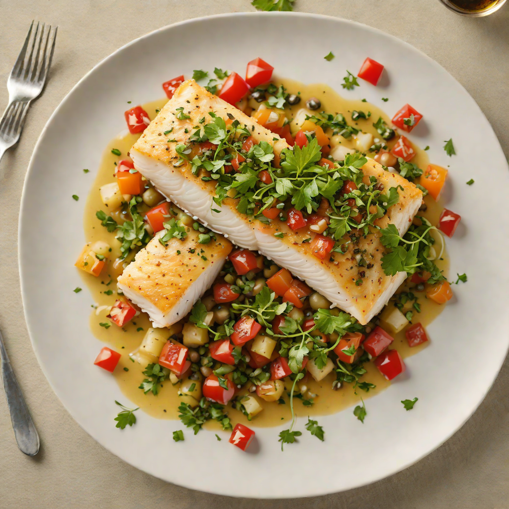 Baked Cod with Tomato-Caper Salsa Verde