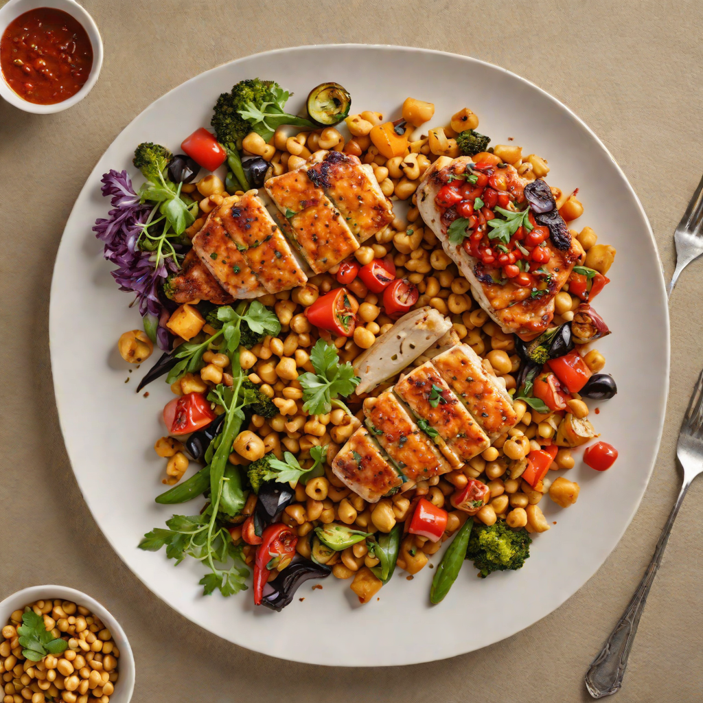 Harissa-Spiced Chicken with Chickpeas and Roasted Vegetables