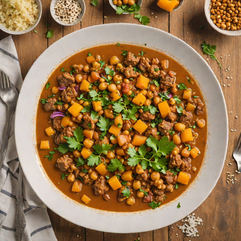 One-Pot Moroccan Chickpea and Lamb Stew with Apricots