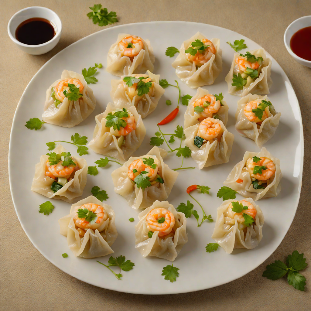 Half-Steamed Shrimp and Vegetable Dumplings