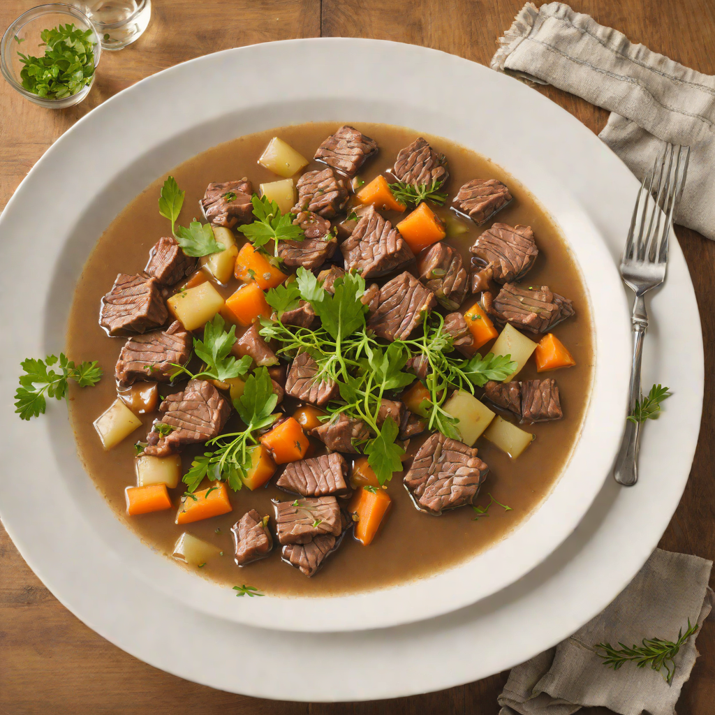 Simmered Chicory and Beef Stew with Bitter Herb Broth