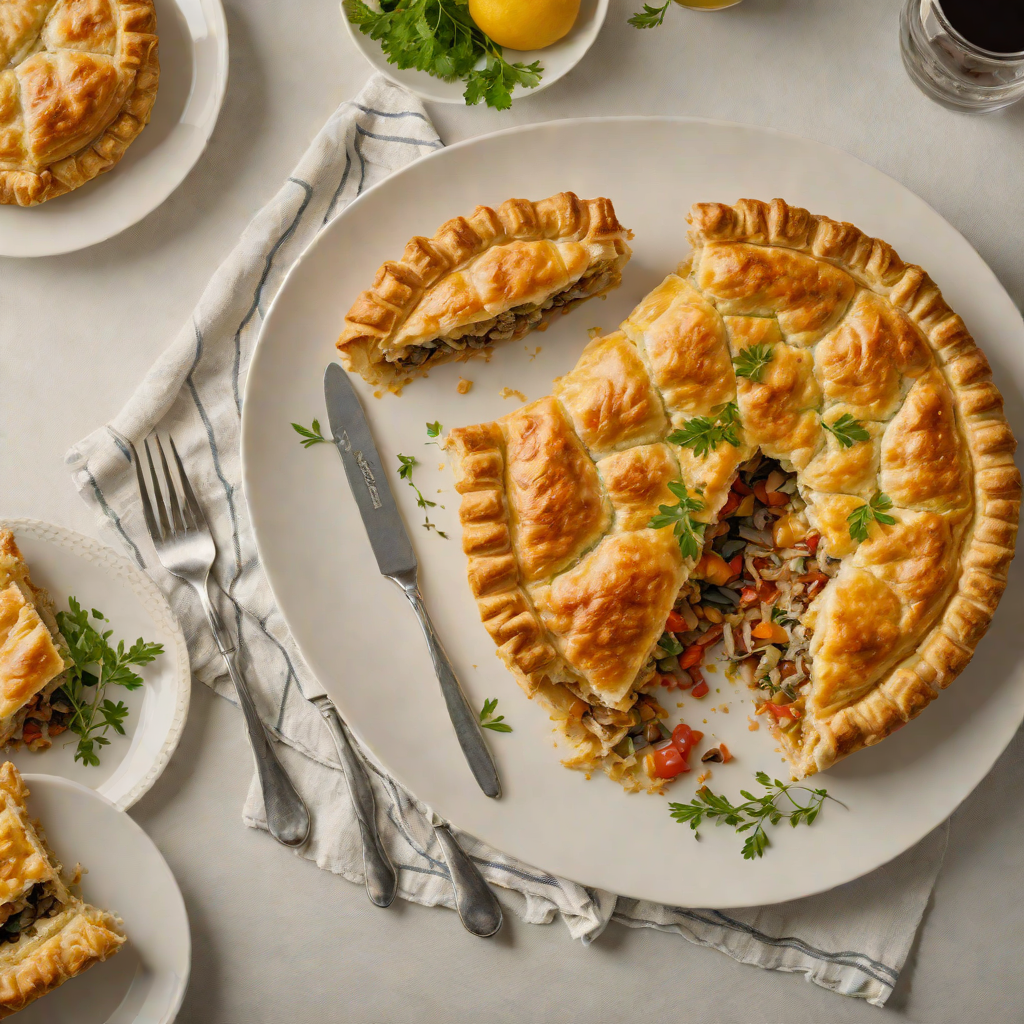 Golden Beef and Veggie Meat Pie with Puff Pastry