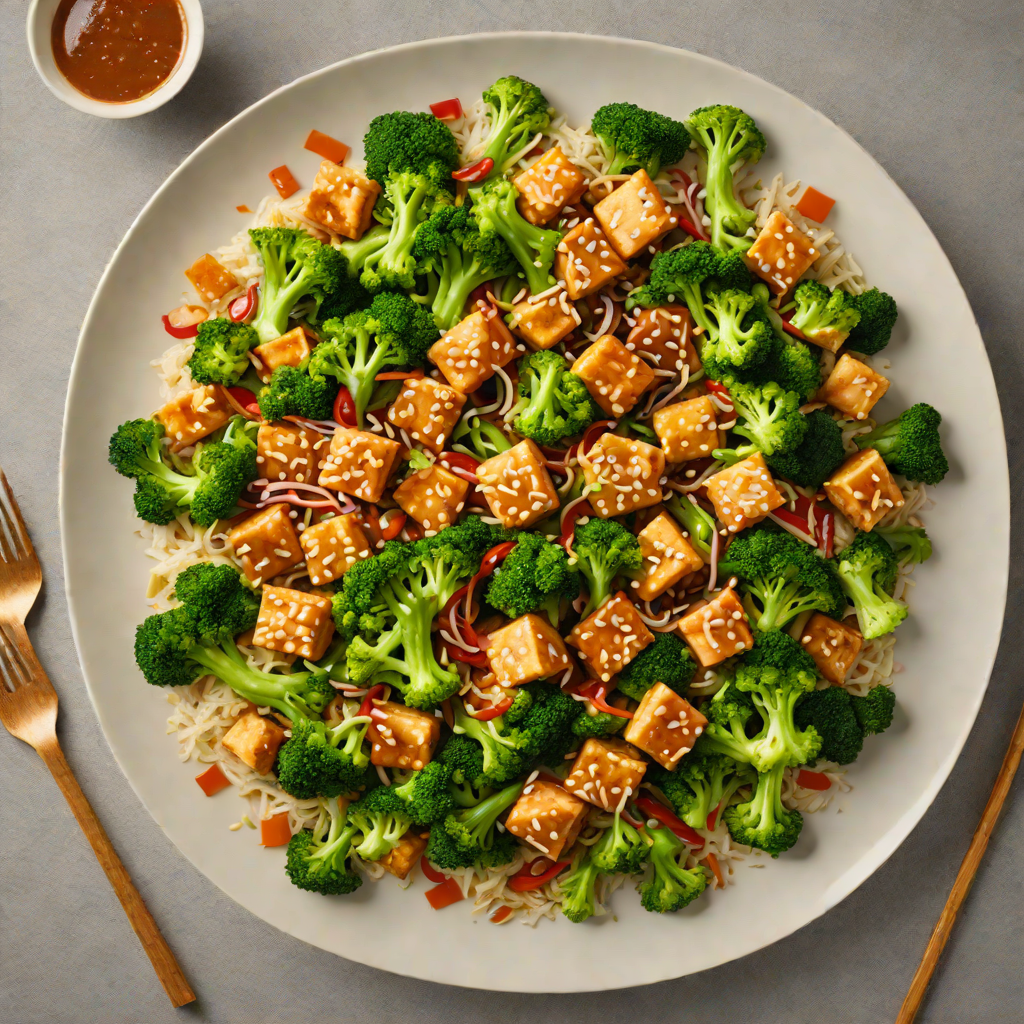 Crisp Tofu Stir-Fry with Broccoli and Ginger-Sesame Sauce