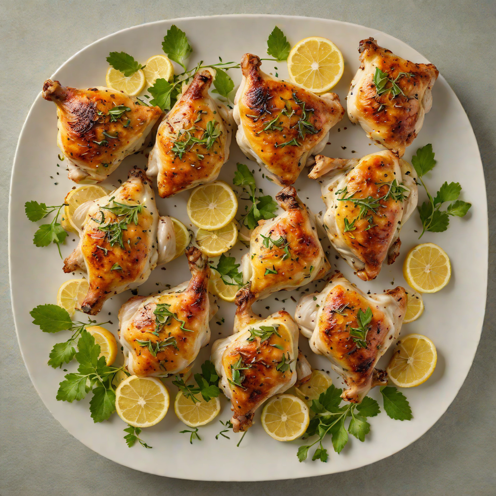Ice Crystal Lemon and Herb Roasted Chicken Thighs