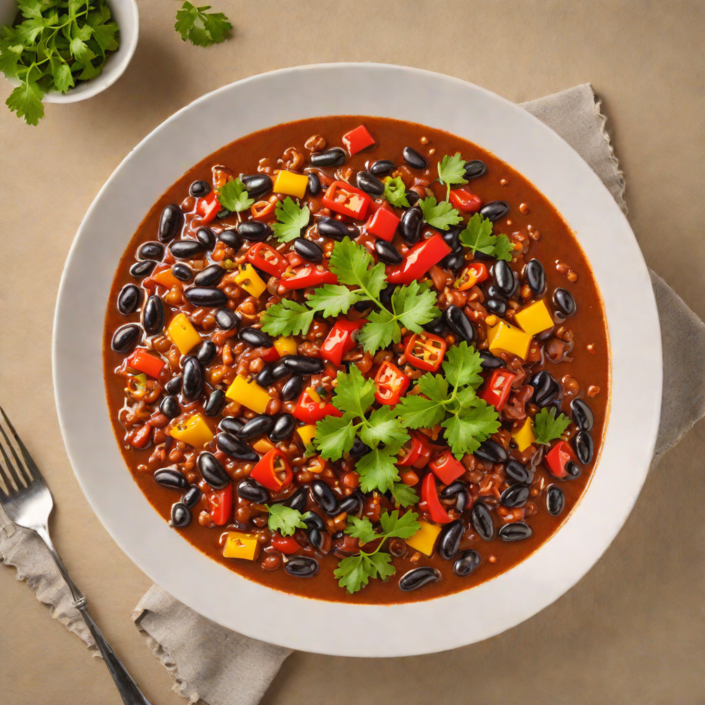 Spiced Desert Chili with Black Beans and Roasted Peppers