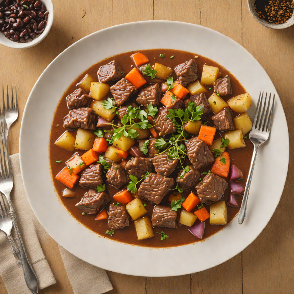 Slow-Simmered Beef Stew with Spiced Dark Rum and Root Vegetables