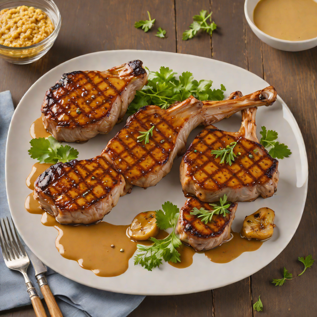 Bourbon-Glazed Grilled Pork Chops with Kentucky Maple Mustard