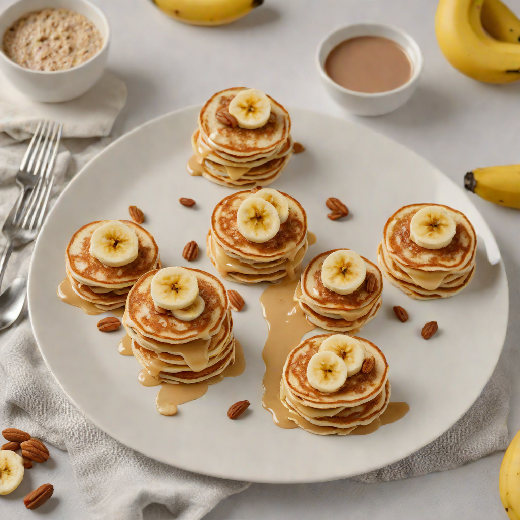 Mini Pancake Sandwiches with Nut Butter and Banana
