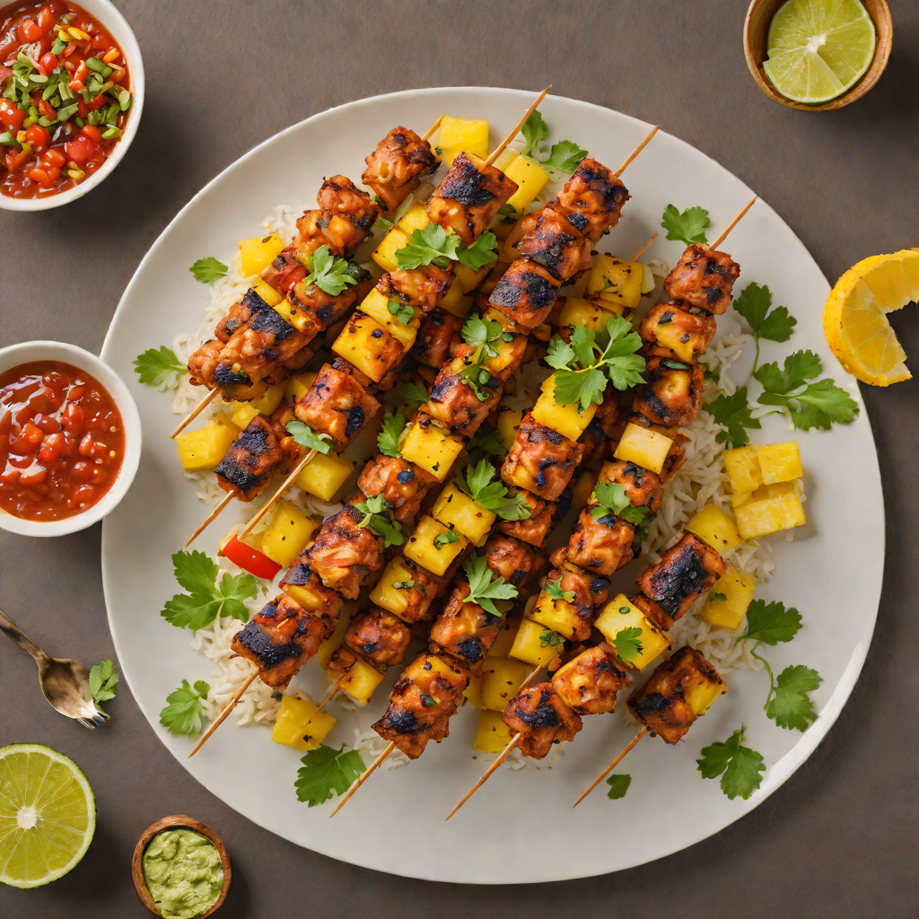 Grilled Jollof-Spiced Chicken Skewers with Pineapple Salsa
