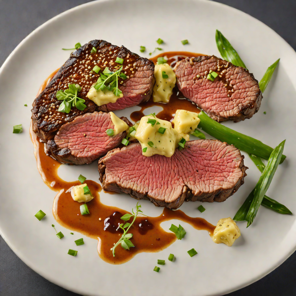 Grilled Wagyu Steak with Charred Scallion Butter