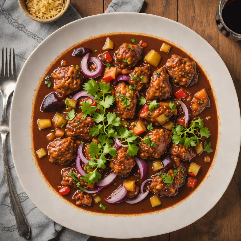 Ethiopian-Inspired Spiced Chicken Stew with Red Wine and Onions