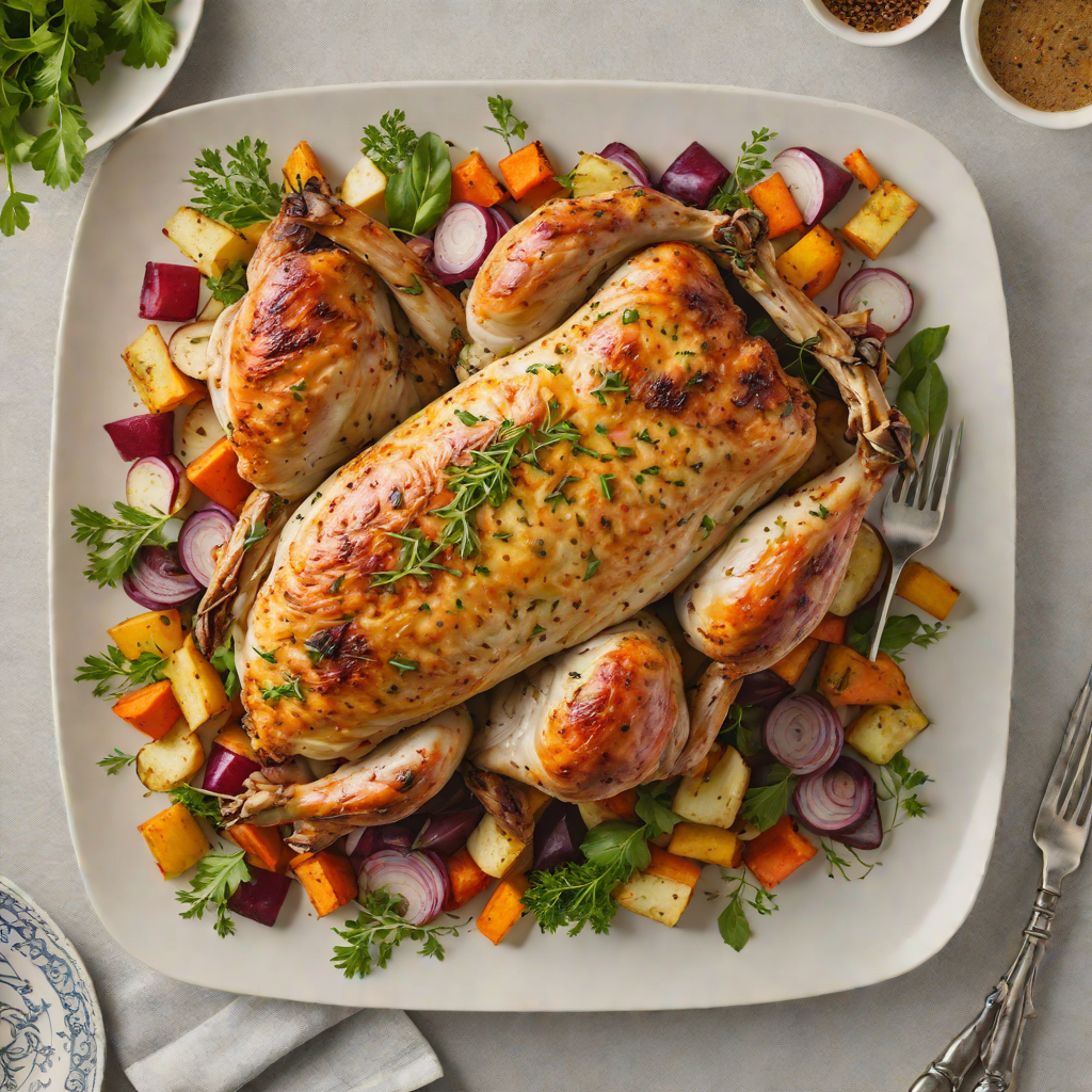 Sheet Pan Herb-Rubbed Roast Chicken with Root Vegetables