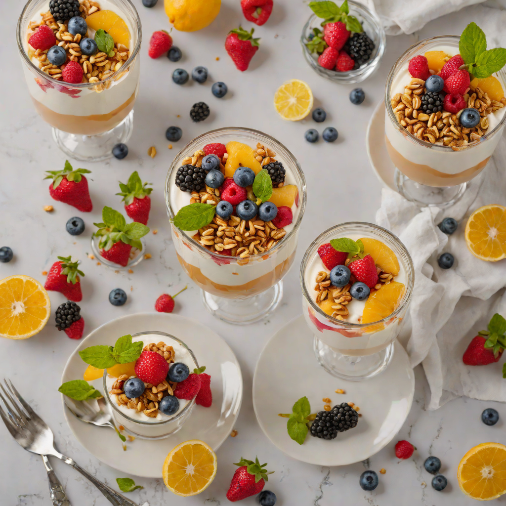 No-Bake Yogurt Fruit Parfaits with Honey Granola
