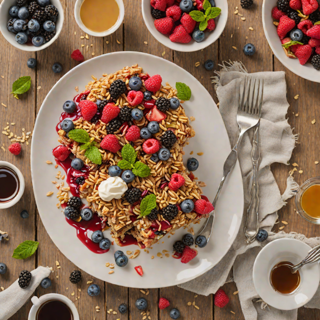 Rustic Mixed Berry and Maple Syrup Oatmeal Bake
