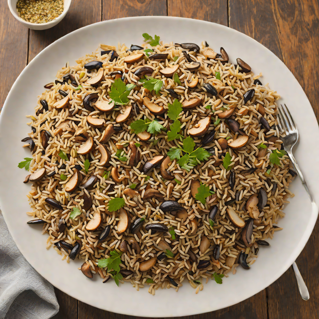 Northern Michigan Wild Rice and Mushroom Pilaf