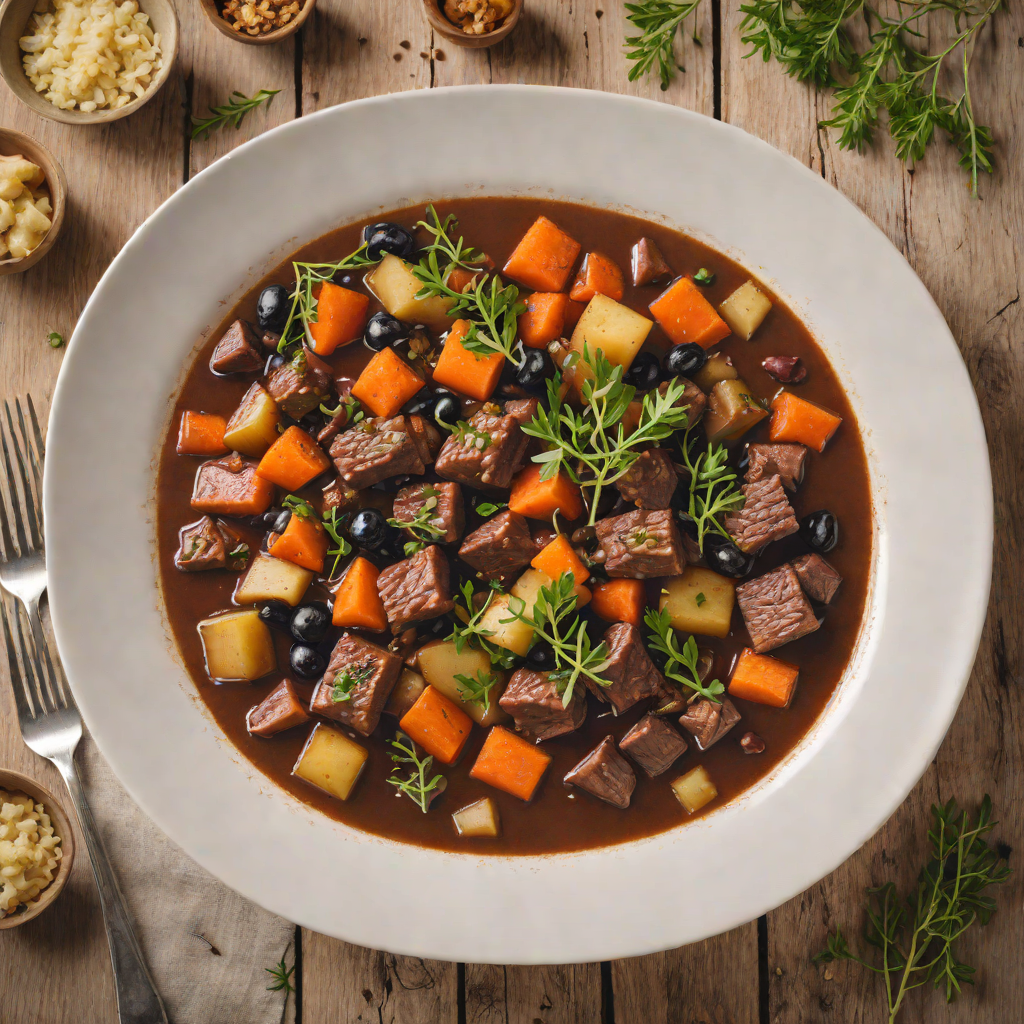 Slow-Cooked Venison Stew with Root Vegetables and Juniper Berries